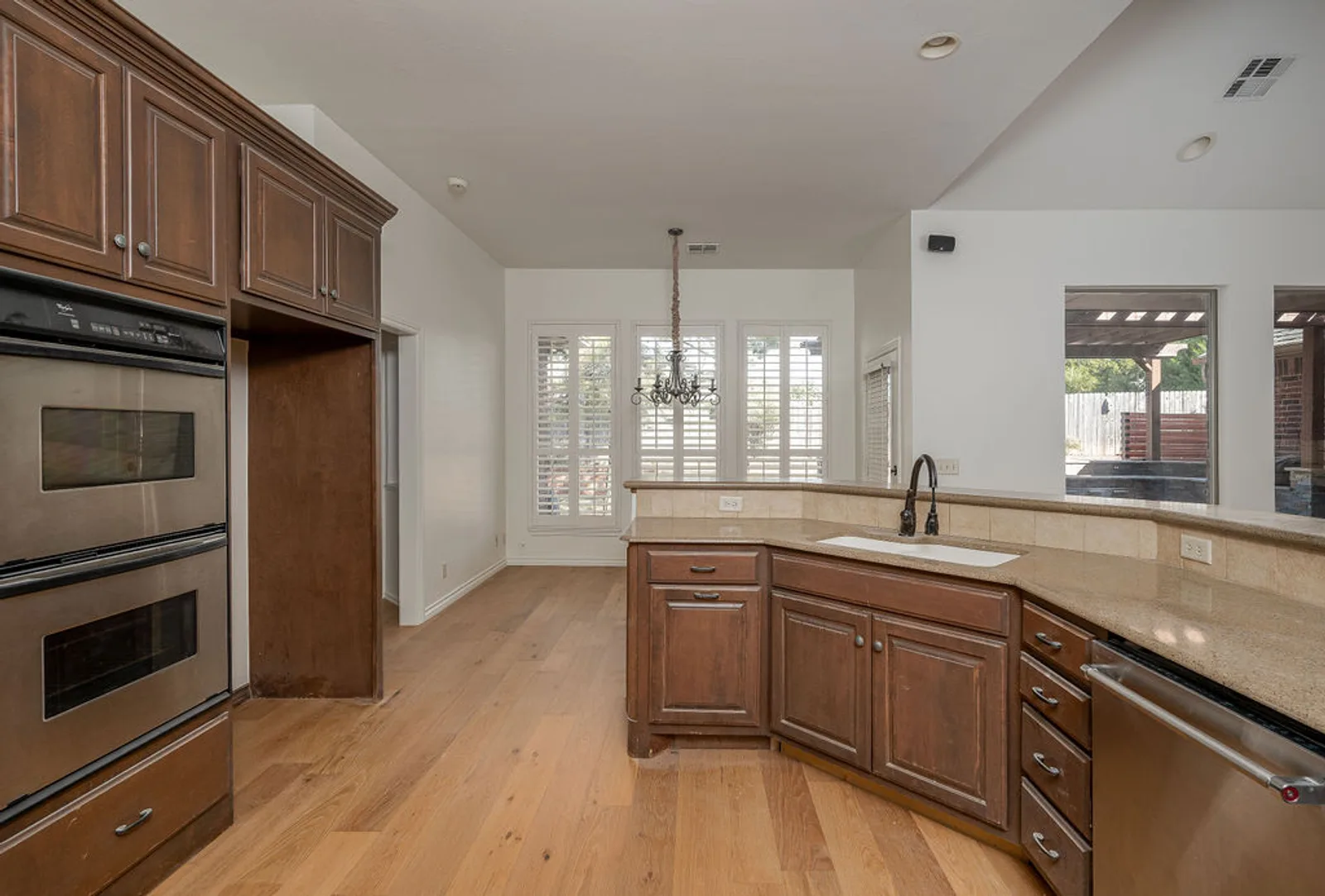 Interior painting — kitchen and living area